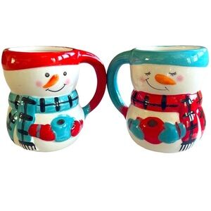 Pair of Bay Island Snowmen Mugs